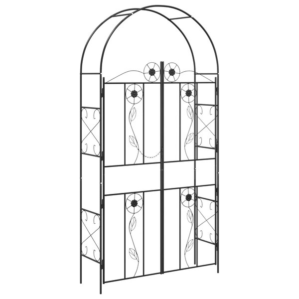 vidaXL Arche de jardin Uni Noir 115 x 37 x 226 cm