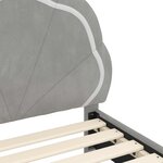 vidaXL Cadre de lit pour enfants avec tête de lit Gris clair Velours