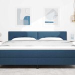 vidaXL Tête de lit LED capitonnée bleue 90 cm en tissu.