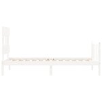 vidaXL Cadre de lit et tête de lit blanc 100x200 cm bois massif