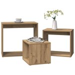vidaXL Tables gigognes 3 Pièces chêne artisanal bois d'ingénierie