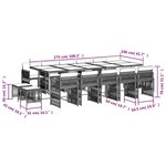 vidaXL Ensemble à manger de jardin et coussins 15 Pièces beige