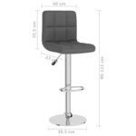vidaXL Tabouret de bar Gris foncé Tissu