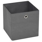 vidaXL Boîtes de rangement 4 Pièces Tissu intissé 28x28x28 cm Gris
