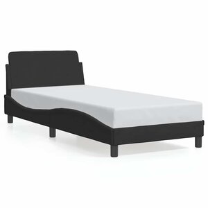 vidaXL Cadre de lit avec tête de lit Dover noir 90x190 cm velours