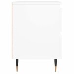 vidaXL Table de chevet Blanc 40x35x50 cm Bois d’ingénierie