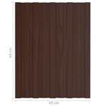 vidaXL Panneaux de toiture 36 Pièces Acier galvanisé Marron 60x45 cm