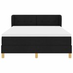 vidaXL Lit à Ressorts avec Matelas Crème 90x200 cm Tissu Noir
