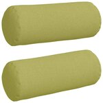 vidaXL Coussins d'accent 2 Pièces Vert clair Ø 15 x 40 cm tissu