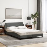 vidaXL Lit avec matelas Dover gris foncé 120x200 cm tissu