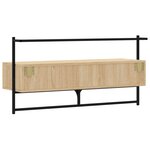 vidaXL Meuble TV mural chêne sonoma 100 5x30x51 cm bois d'ingénierie