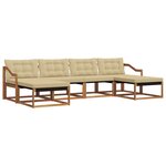 vidaXL Ensemble de canapés d'extérieur 6 Pièces Naturel et Beige