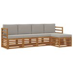 vidaXL Ensemble de canapés d'extérieur 5 pc Gris Naturel et Clair