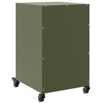 vidaXL Table de chevet vert olive 36x39x59 cm acier