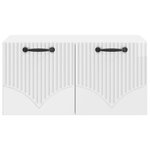 vidaXL Meuble TV mural Montage mural Blanc brillant 59 5 x 41 x 30 cm