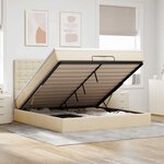 VidaXL Cadre de lit ottoman avec matelas crème 200x200cm tissu