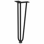 vidaXL Pieds en épingle à cheveux pour table basse 4 pièces Noir 42 cm Acier massif