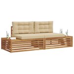 vidaXL 2 pc Ensemble de canapés d'extérieur Naturel et Beige