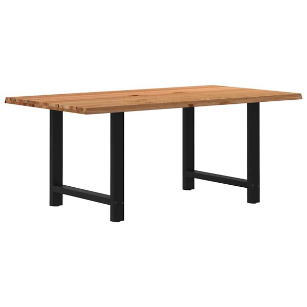 vidaXL Table à manger marron clair bois de chêne massif rectangulaire