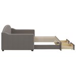 vidaXL Lit de jour avec gigogne et tiroirs sans matelas taupe 90x200cm