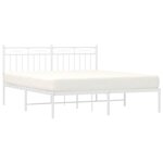 vidaXL Cadre de lit métal sans matelas et tête de lit blanc 150x200 cm
