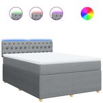 vidaXL Sommier à lattes de lit avec matelas Gris clair 140x190cm Tissu