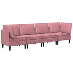 vidaXL Ensemble de meubles pour le salon 4 Pièces Rose Velours