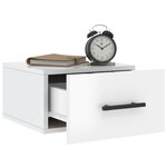vidaXL Table de chevet murale blanc brillant 35x35x20 cm