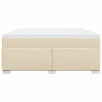 vidaXL Sommier à lattes de lit avec matelas Crème 180x200 cm Tissu