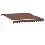vidaXL Auvent manuel rétractable avec LED marron 300x250 cm