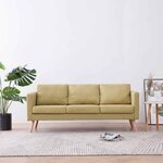 vidaXL Canapé à 3 places tissu vert