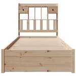 vidaXL Lit bibliothèque sans matelas 100x200 cm bois massif de pin