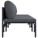 vidaXL Mobilier de jardin avec coussin 3 Pièces Anthracite Acier