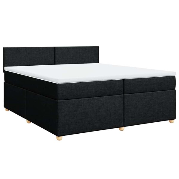 vidaXL Sommier à lattes de lit avec matelas Noir 200x200 cm Tissu