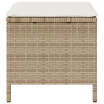 Ensemble de salle à manger de jardin 4 pièces avec coussins en poly rotin beige et acacia