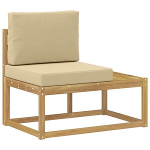 vidaXL Canapé d'extérieur en bout avec coussin Blanc 91 x 63 x 73 cm