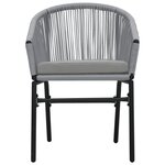 vidaXL Ensemble de bistro 3 Pièces avec coussins Rotin PE Gris
