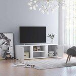vidaXL Meuble TV Blanc 120x34x37 cm Bois d'ingénierie