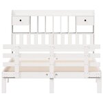 vidaXL Lit bibliothèque sans matelas blanc 140x190 cm bois pin massif