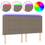 vidaXL Tête de lit à LED Taupe 180x5x118/128 cm Tissu