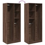 vidaXL Garde-robe chêne marron 80x50x200 cm bois d'ingénierie