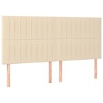 vidaXL Sommier à lattes de lit et matelas et LED Crème 200x200cm Tissu