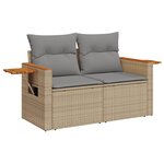 vidaXL Salon de jardin avec coussins 6 Pièces beige résine tressée