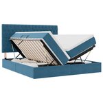 vidaXL Lit de Rangement avec matelas Bleu foncé 180 x 200 cm Velours