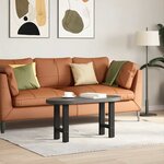 vidaXL Pieds de table basse Noir 2 pièces 38 x (42-43) cm Acier
