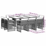 vidaXL Ensemble à manger de jardin et coussins 11 Pièces beige poly rotin