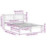 vidaXL Cadre de lit Gris clair 150 x 200 cm Pin massif