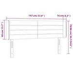 vidaXL Tête de lit à LED Vert foncé 147x16x78/88 cm Velours