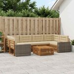 vidaXL Ensemble de canapés d'extérieur 7 pc Naturel et Beige Polyester