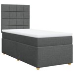 vidaXL Sommier à lattes de lit avec matelas Gris foncé 100x200cm Tissu